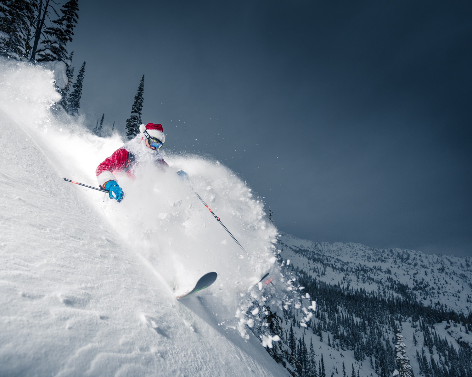 Santa goes catskiing at Valhalla Powdercats