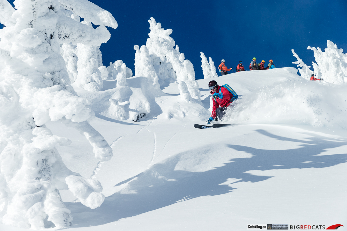 Skiing Pow with the Big Red Catskiing Team